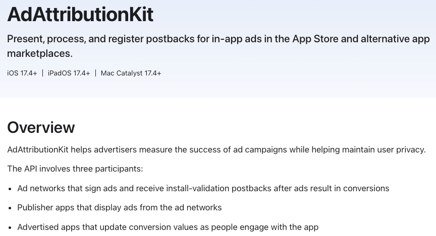 AdAttributionKit overview