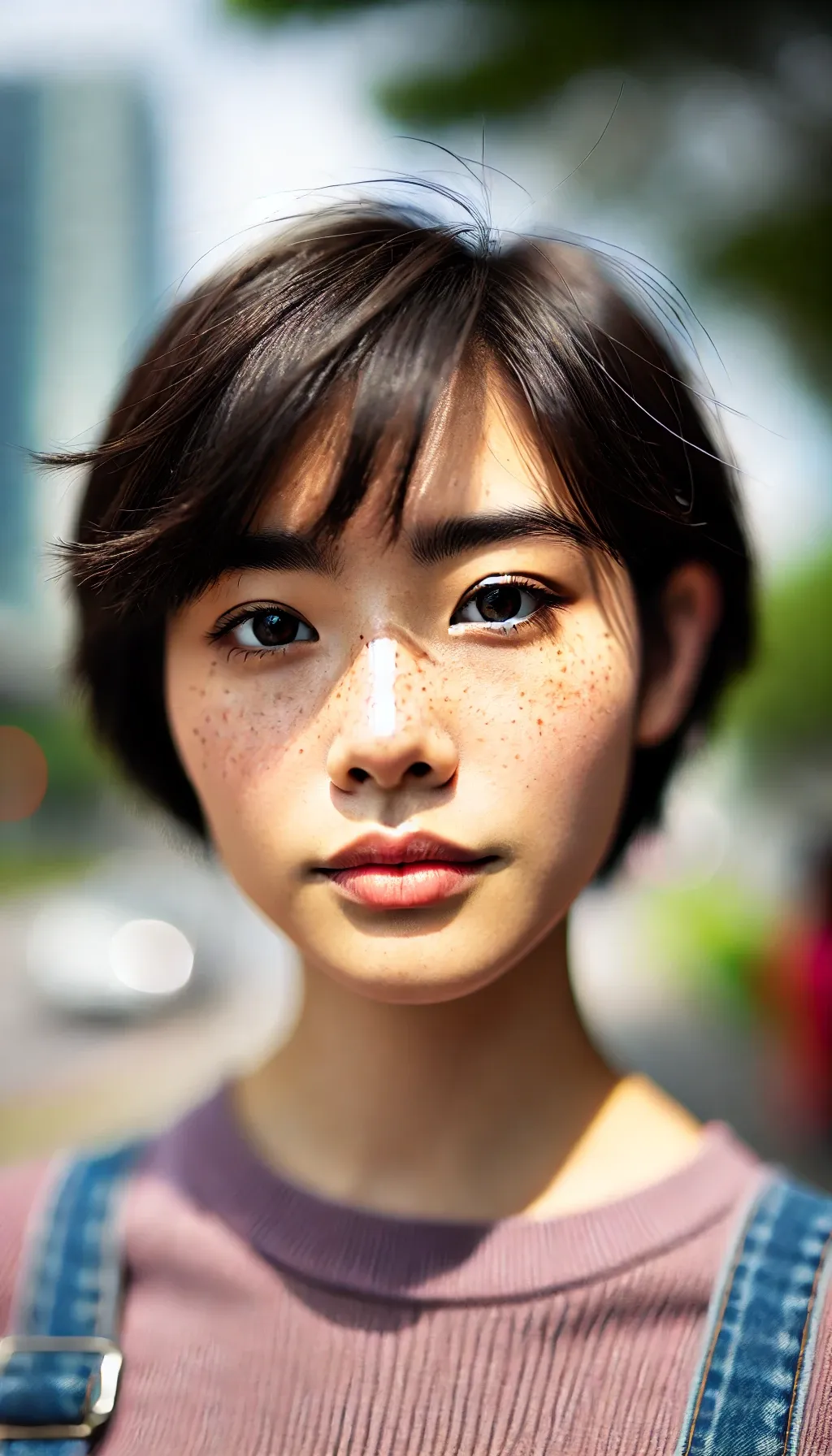 a close-up portrait of an Asian woman, Dall-E